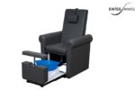 Fauteuil de pédicure et de beauté des pieds modèle Pacha anthracite avec pedispa bleu