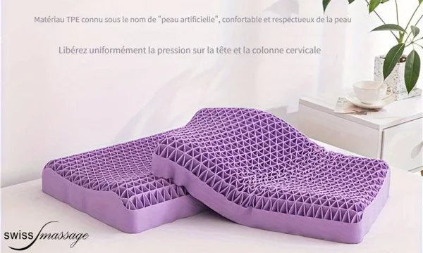 Coussin ergonomique en matière souple, douce, lavable pour les massages et SPA