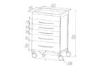 Dimensions Meuble médical sur roulettes avec tiroirs modèle Ansi
