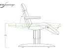 Fauteuil de soins esthétique modèle Venus dimensions latérales