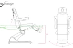 Dimensions et mouvements Fauteuil de soins esthétique modèle Beauty Cherry