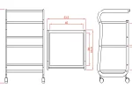 Dimensions Guéridon pour esthétique modèle 3 étages