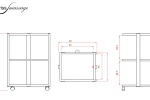 Dimensions Guéridon pour esthétique modèle DrawerLess