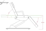 Dimensions Table de soins esthétique modèle Calipso position assise