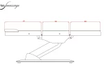 Dimensions Table de soins esthétique modèle Calipso position couchée